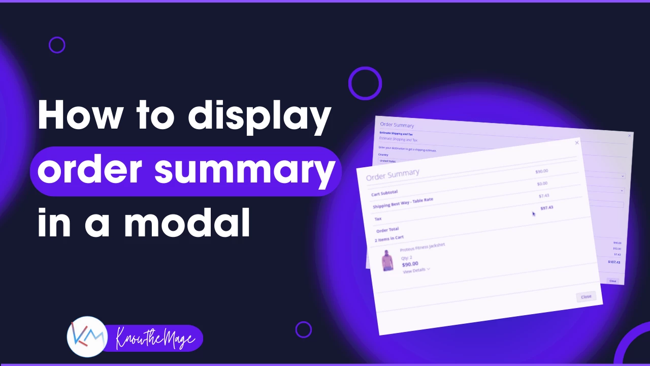 How to display order summary in a modal in Magento 2 0 (0)